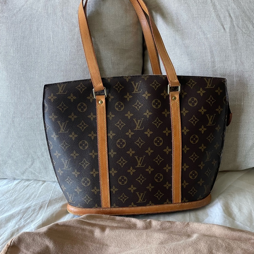 Authentic LOUIS VUITTON BABYLONE Shoulder Bag Monogram Leather Brown Nice Patina - Picture 2 of 12